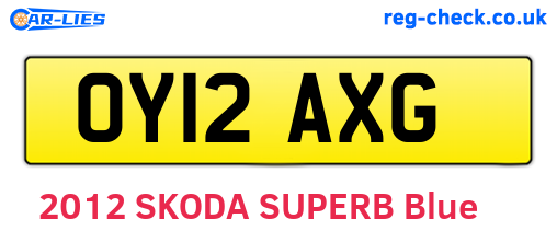 OY12AXG are the vehicle registration plates.