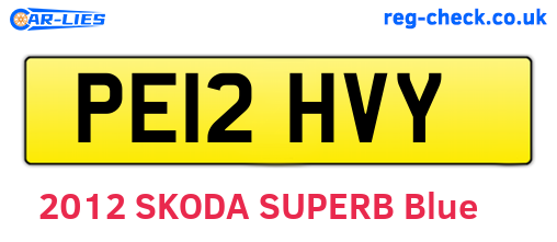 PE12HVY are the vehicle registration plates.