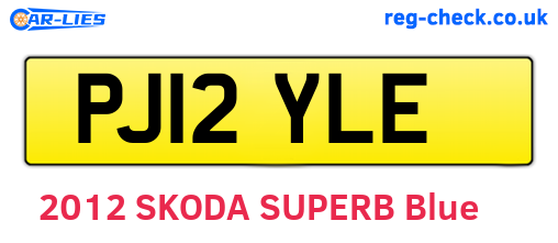PJ12YLE are the vehicle registration plates.