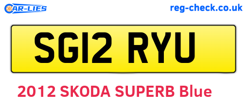 SG12RYU are the vehicle registration plates.