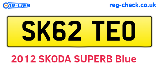 SK62TEO are the vehicle registration plates.