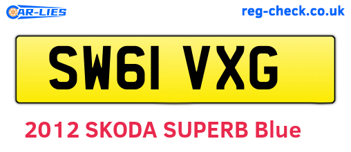 SW61VXG are the vehicle registration plates.