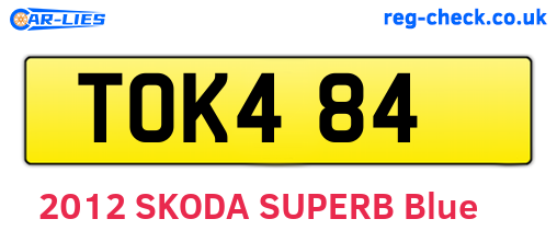 TOK484 are the vehicle registration plates.