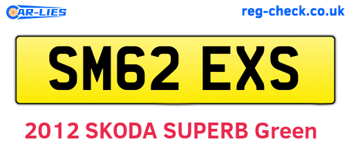 SM62EXS are the vehicle registration plates.
