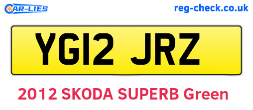 YG12JRZ are the vehicle registration plates.