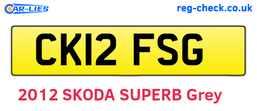 CK12FSG are the vehicle registration plates.