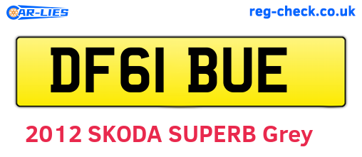 DF61BUE are the vehicle registration plates.
