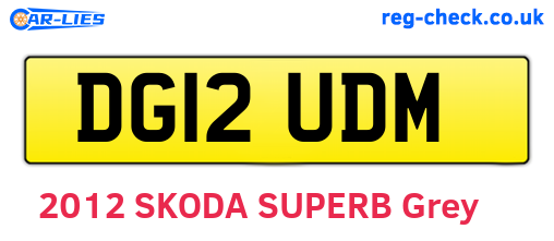 DG12UDM are the vehicle registration plates.