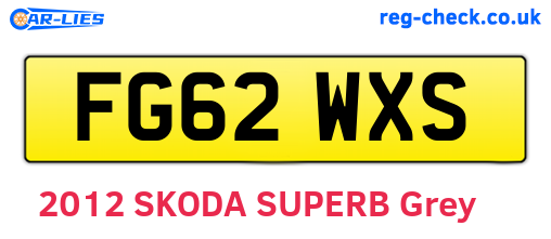 FG62WXS are the vehicle registration plates.