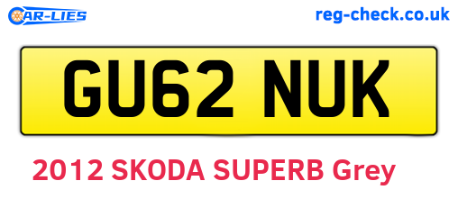 GU62NUK are the vehicle registration plates.