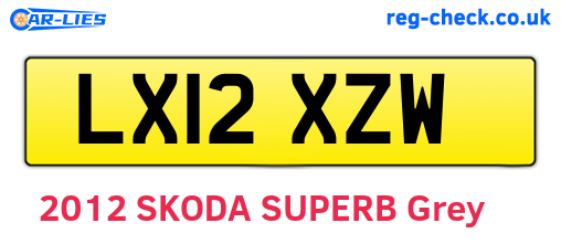 LX12XZW are the vehicle registration plates.