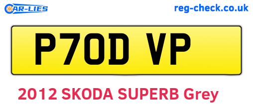 P70DVP are the vehicle registration plates.