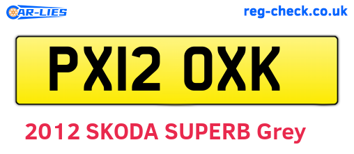 PX12OXK are the vehicle registration plates.