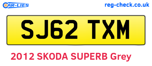 SJ62TXM are the vehicle registration plates.