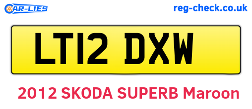 LT12DXW are the vehicle registration plates.