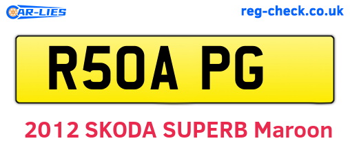 R50APG are the vehicle registration plates.
