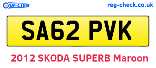 SA62PVK are the vehicle registration plates.
