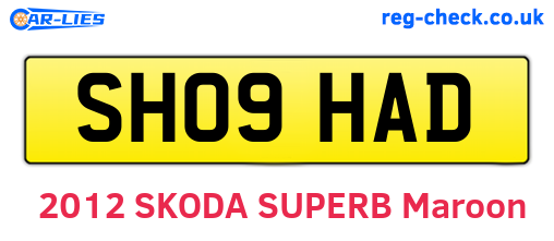 SH09HAD are the vehicle registration plates.