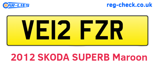 VE12FZR are the vehicle registration plates.