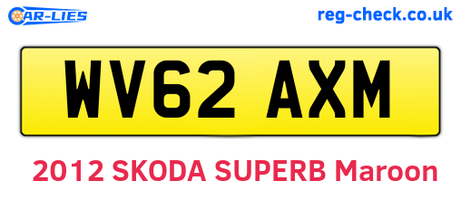 WV62AXM are the vehicle registration plates.