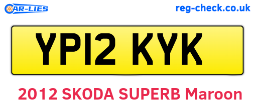 YP12KYK are the vehicle registration plates.