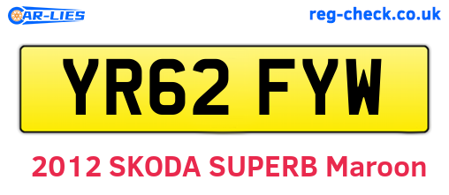 YR62FYW are the vehicle registration plates.