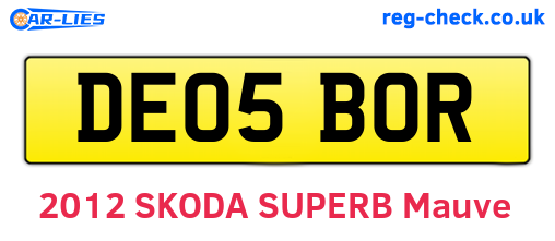 DE05BOR are the vehicle registration plates.
