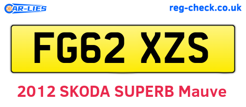 FG62XZS are the vehicle registration plates.