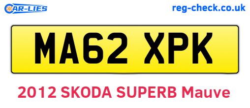 MA62XPK are the vehicle registration plates.
