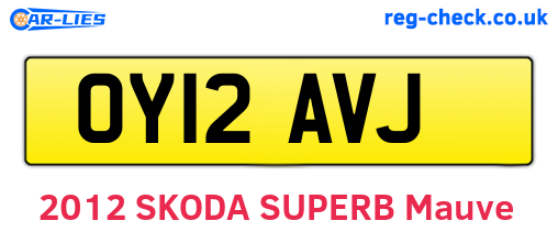 OY12AVJ are the vehicle registration plates.
