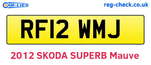 RF12WMJ are the vehicle registration plates.