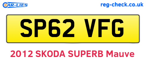 SP62VFG are the vehicle registration plates.