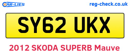 SY62UKX are the vehicle registration plates.