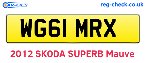 WG61MRX are the vehicle registration plates.