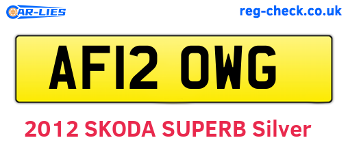 AF12OWG are the vehicle registration plates.