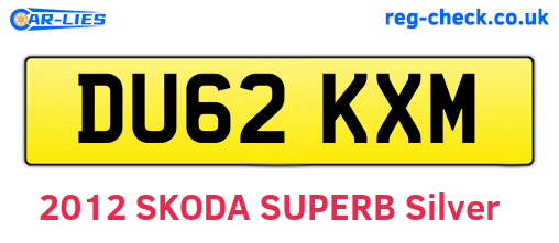 DU62KXM are the vehicle registration plates.