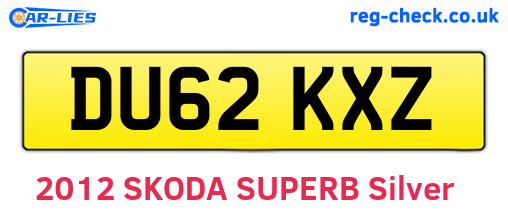 DU62KXZ are the vehicle registration plates.
