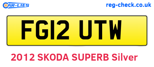 FG12UTW are the vehicle registration plates.