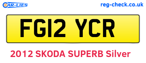 FG12YCR are the vehicle registration plates.