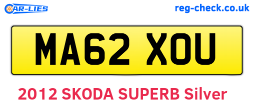MA62XOU are the vehicle registration plates.