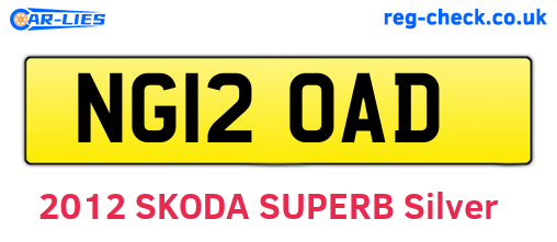 NG12OAD are the vehicle registration plates.