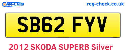 SB62FYV are the vehicle registration plates.