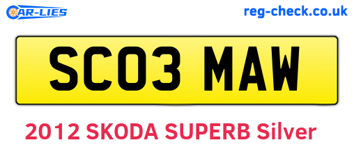 SC03MAW are the vehicle registration plates.