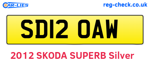 SD12OAW are the vehicle registration plates.