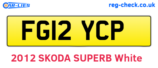 FG12YCP are the vehicle registration plates.