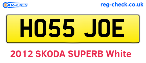 HO55JOE are the vehicle registration plates.