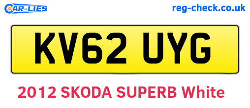 KV62UYG are the vehicle registration plates.