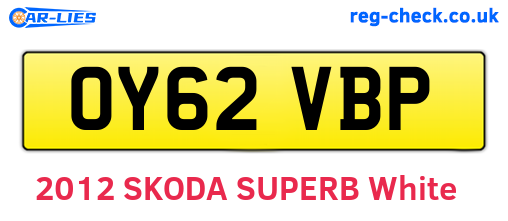 OY62VBP are the vehicle registration plates.