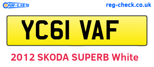 YC61VAF are the vehicle registration plates.