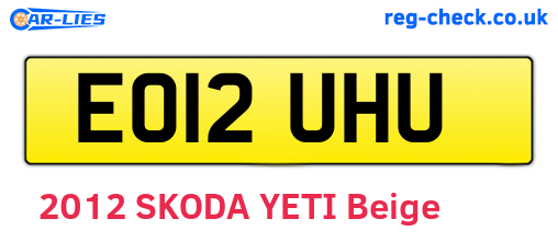 EO12UHU are the vehicle registration plates.